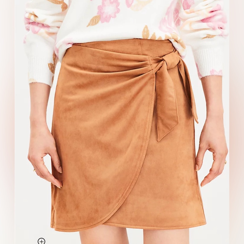 Loft Faux Suede Wrap Skirt